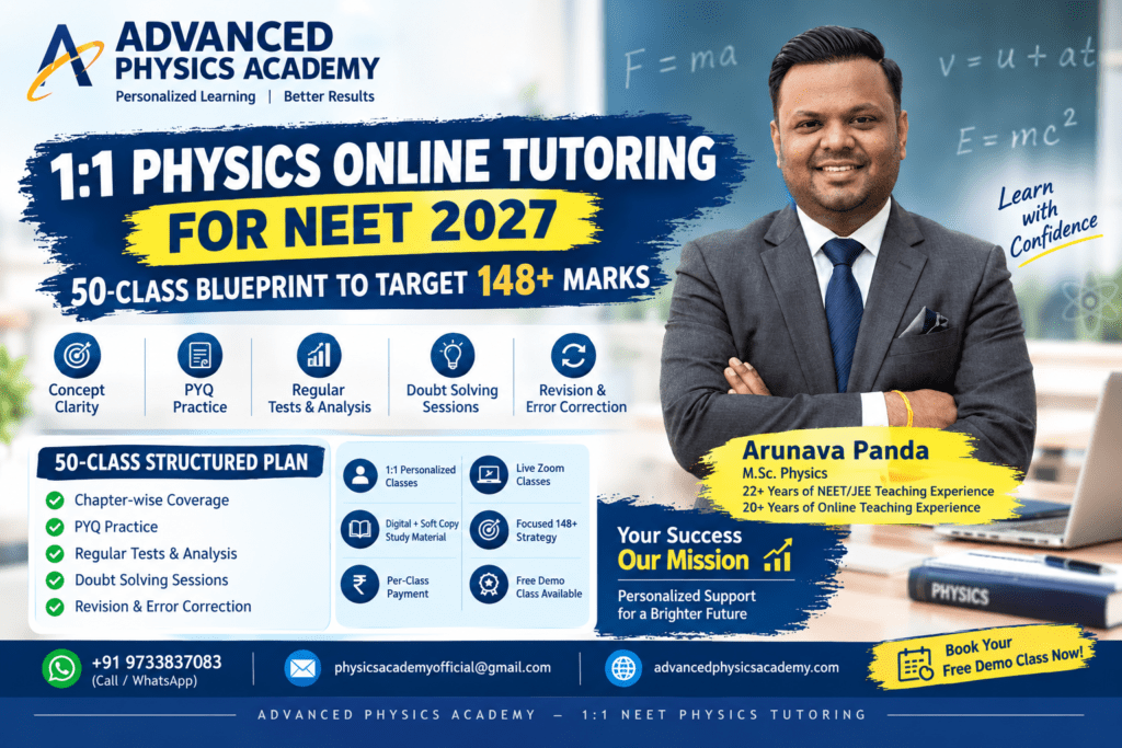 1 to 1 physics online tutoring neet 2027